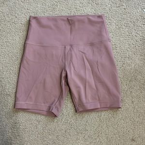Lululemon wonder train pink biker shorts. Size 6.